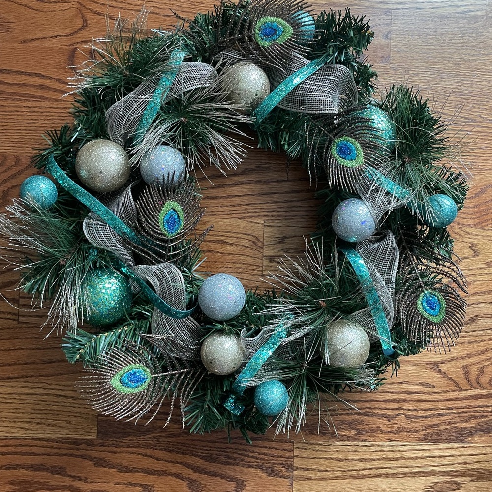 Christmas peacock decor